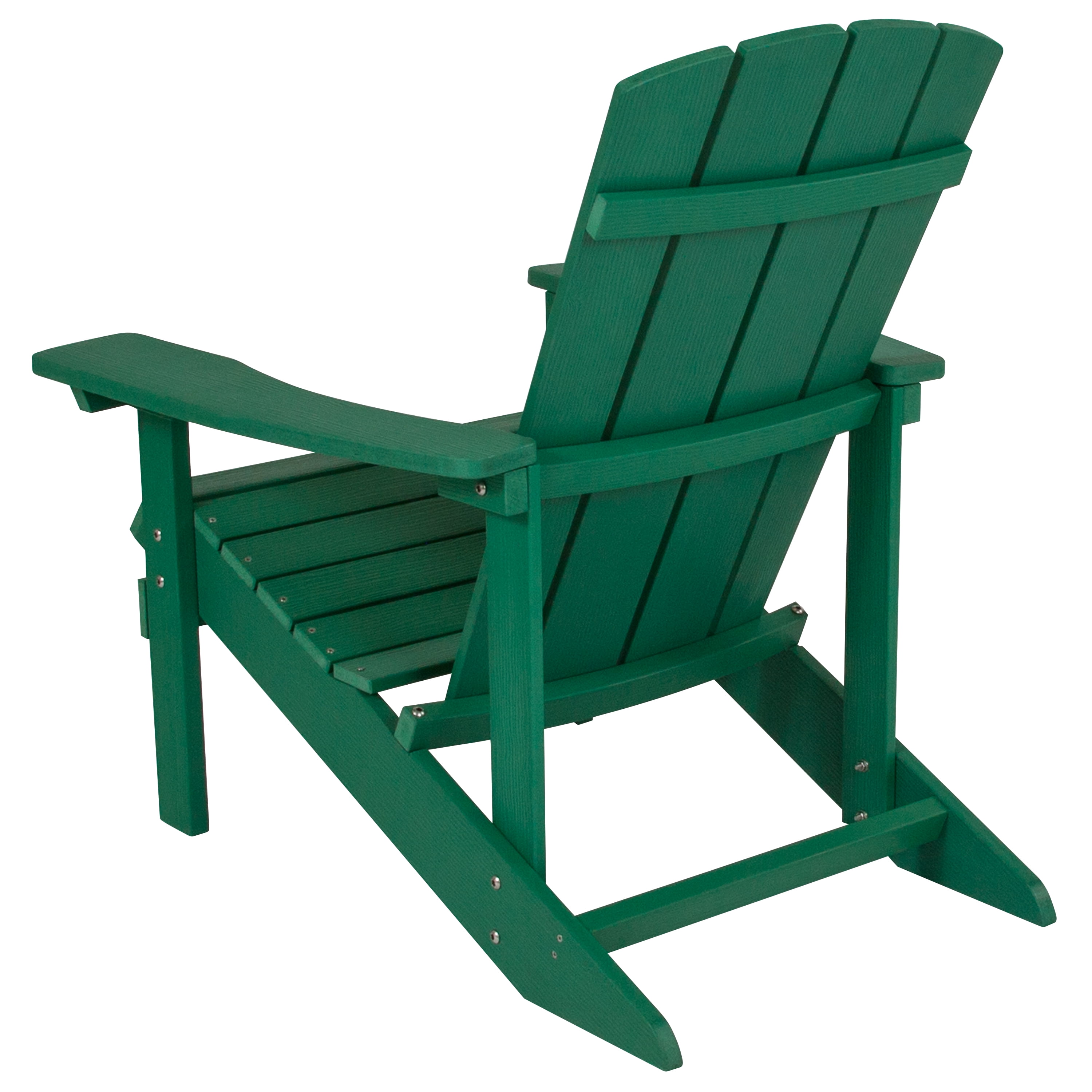 Emma + Oliver Outdoor Green All-Weather Poly Resin Wood Adirondack Chair