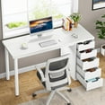 thumbnail image 6 of Tribesigns Computer Desk with 5 Drawers, 47 inches Rustic Brown Home Office Desk with Storage, 6 of 7