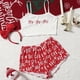 thumbnail image 3 of Conjunto de pijama Floral de Navidad para mujer, ropa de dormir Sexy de 2 piezas, camisola de satén de algodón, Top y pantalones cortos, conjunto de Pijamas para mujer, 3 of 4