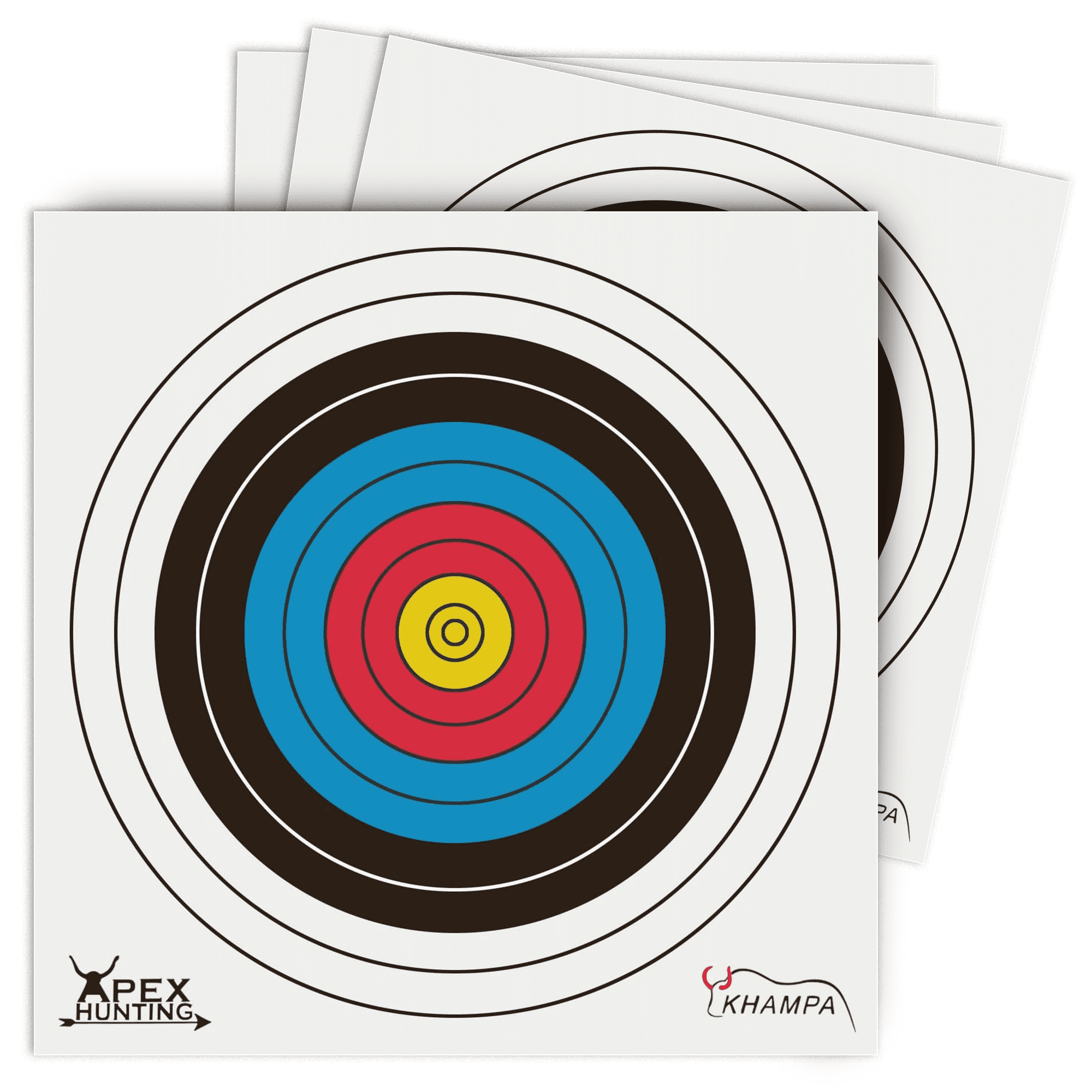 Paper Archery Target - Water & Tear Resistant - 15 in x 15 in (40cm) - 20 Pack