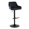 thumbnail image 4 of Daniella Adjustable Bar Stool, Black Bar Stools, Bar Chairs, Swivel Bar Stools, Bar Stools Set of 2 (Black Velvet, Rounded T Footrest), 4 of 6