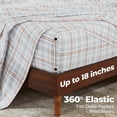 thumbnail image 6 of Superior Plaid Flannel Cotton Sheet Set, Queen, Green Rust, 6 of 15