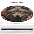thumbnail image 2 of Funny Glasses Wolf Soft Bedroom Round Area Rug, Washable Cute Nursery Circle Throw Mat, Non-Slip Contemporary Small Low Pile Floor Carpet for Dorm Bedside, 2 of 7