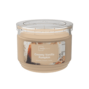Mainstays Creamy Vanilla Pumpkin Scented 3-Wick Glass Jar Candle, 11.5 oz.