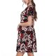 thumbnail image 2 of Balery Snake And Rose Vestidos sueltos de manga corta para mujer, vestidos de verano 2025, vestidos casuales de corte A con vuelo., 2 of 6