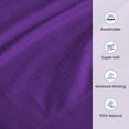 thumbnail image 5 of 500-TC Egyptian Cotton California King Round Bed Sheet Set – Fits 96" Diameter Mattress, 19-24" Deep Pocket – Stripe Purple, California King 96" Diameter, 5 of 6