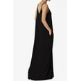 thumbnail image 4 of TheMogan Women's Casual V-Neck Draped Jersey Cami Long Maxi Dress W Pocket Summer Beach Black S, 4 of 6