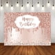 thumbnail image 1 of Fondo de fiesta de cumpleaños rosa dorado con diamantes brillantes, fondo de feliz cumpleaños para niñas, dulces 16, 18, 21, decoraciones para fiesta de cumpleaños, suministros para mesa de pastel, pancarta de 7x5 pies Rojo Verde, 1 of 5