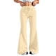 thumbnail image 1 of Pantalones de chándal ajustados de mujer, de color liso y cintura alta, con pierna ancha y diseño con lazo delantero. Pantalones informales, para estar por casa o para la playa., 1 of 3