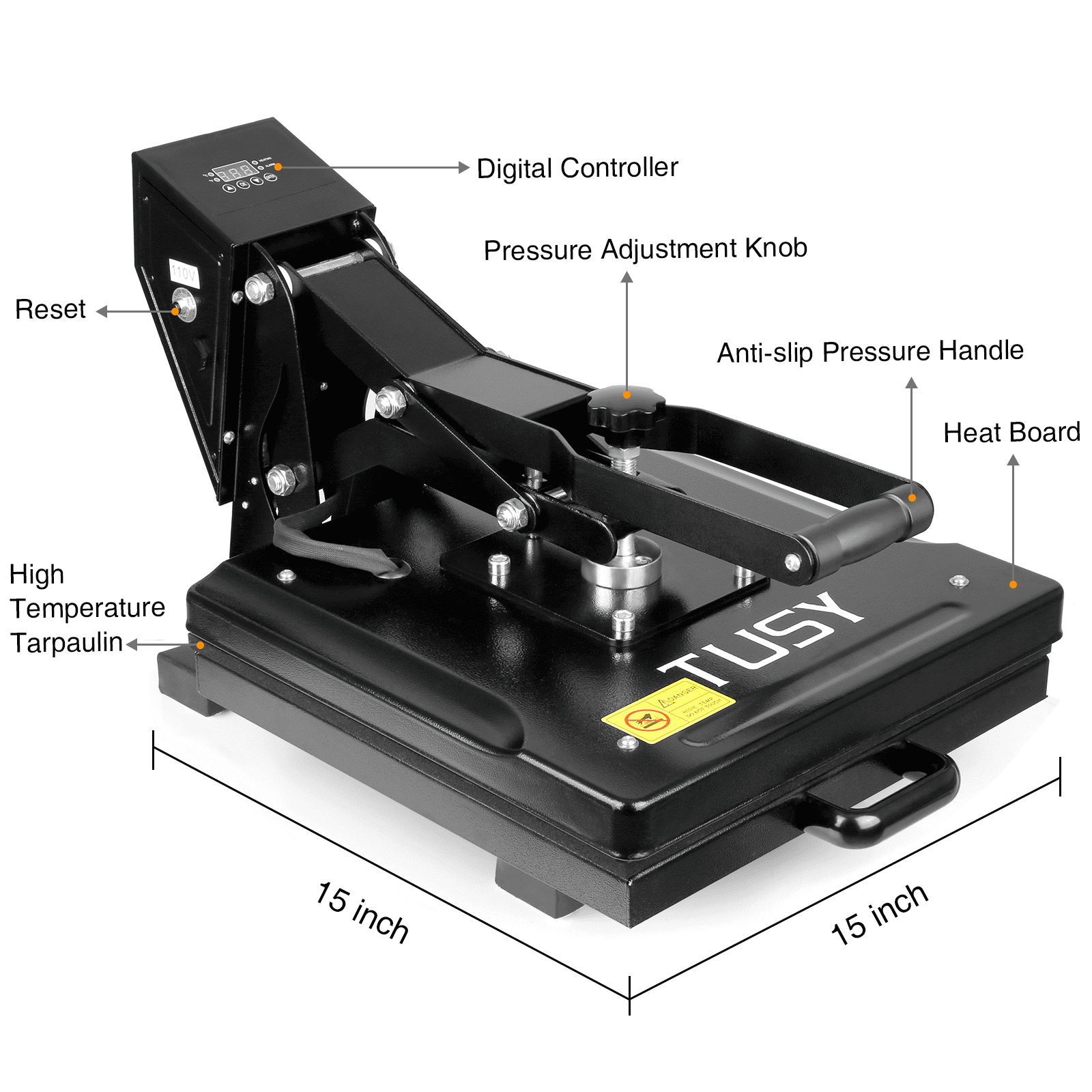 Reviews for TUSY Heat Press Machine 15x15 inch