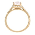 thumbnail image 2 of 1.86 ct Emerald Cut Simulated Pink Diamond Solitaire with Simulated Diamond Accents 18K Yellow Gold Womens Engagement Ring, 2 of 4