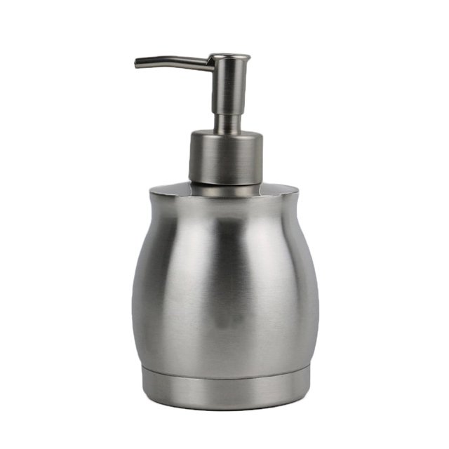 390ML Stainless Steel Liquid Soap Dispenser Manual Soap Container Stainless Steel Lotion Bottle