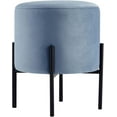 thumbnail image 1 of ZXNYH Multifunctional Vanity Stool Chair, Soft Velvet Round Footrest Stool Ottoman with Metal Legs, Modern Decorative Furniture Vanity Chair for Makeup Room, Bedroom, Living Room, 1 of 7