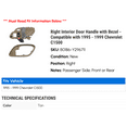 thumbnail image 2 of Right Interior Door Handle with Bezel - Compatible with 1995 - 1999 Chevy C1500 1996 1997 1998, 2 of 2