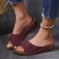 thumbnail image 2 of Slippers for Women,Stylish Opentoe Wedges With Leather Top And Flower Slippers Are Comfortable Shoes With Temperament,Womens Slippers,,6.5, 2 of 9