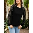thumbnail image 3 of Aiyino Women's Tops And Blouses Long Sleeve Waffle Tee Loose Casual T Shirts,Black M, 3 of 8
