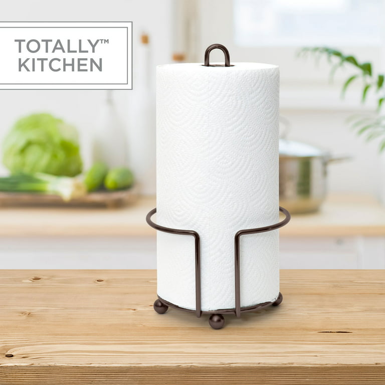 Totally Kitchen Paper Towel Holder, Simple Tear Standing Paper Towel  Dispenser, Heavy Duty Metal Construction, Fits All Size Rolls