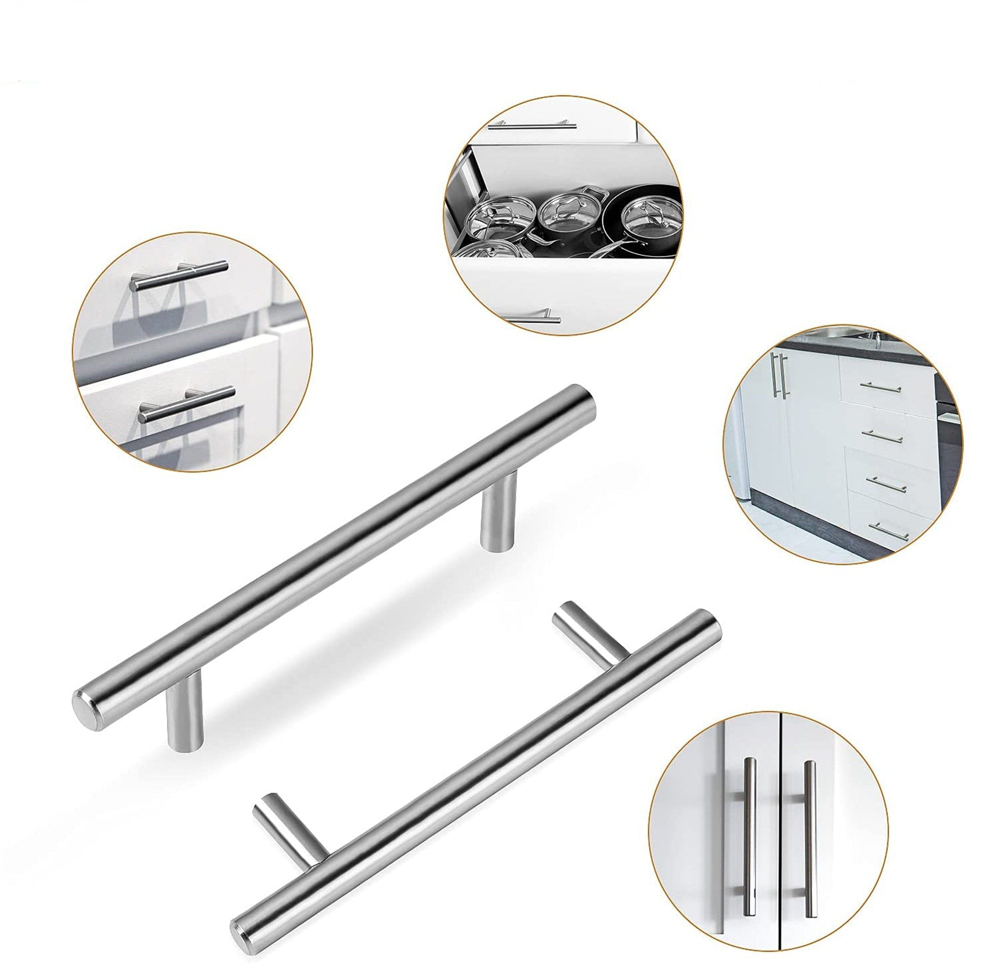Fitviso 10 Pack 3.25 inch Center to Center Brushed Nickel Cabinet Handles