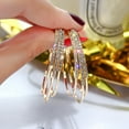 thumbnail image 1 of Jiaroswwei Women Exquisite Rhinestone Hoop Earrings Triple Layer Circle Piercing Jewelry, 1 of 7