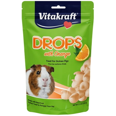 UPC: 0051233254463 | Vitakraft Drops Guinea Pig Treat – Orange – Yogurt Treats for Guinea Pigs