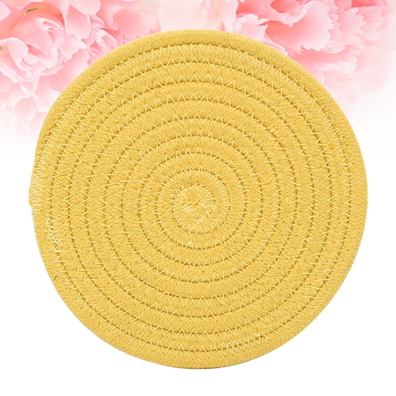 DEEPCRAFF Handmade Yellow Cotton Thread Nonslip Decorative Placemats for Tableware, 1 Piece, and Stylish