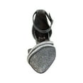 thumbnail image 2 of FUZZY Hallie Women Wide Width Open Shank Pointed Toe Buckle Ankle Strap Flats PEWTER 12, 2 of 6