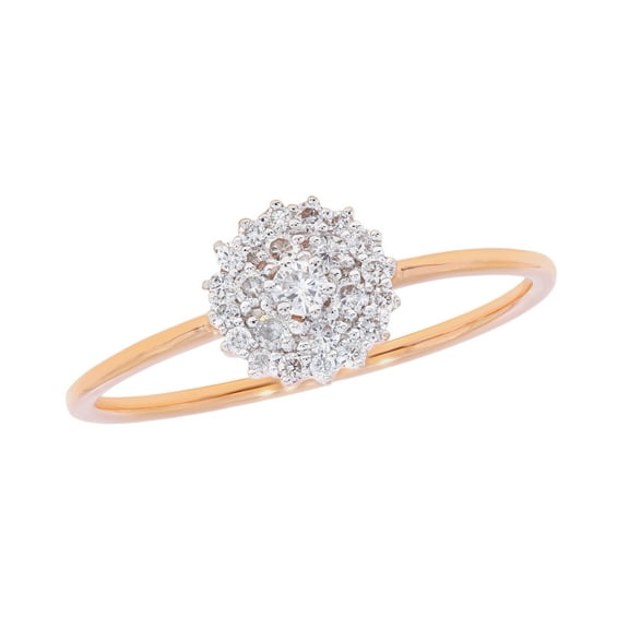 KEEVA JEWELS Clearance 10K Yellow Gold 0.20 Carat Round F-G/VS Lab Grown Diamond Nail Cluster for Women Size 7