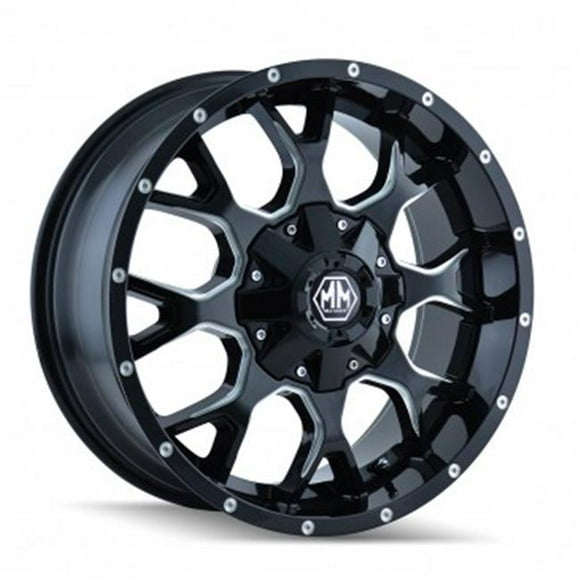 Mayhem 8015-7992M18 6-114.3&#44; 6-139.7 PCD Warrior Black Milled Spokes Wheel