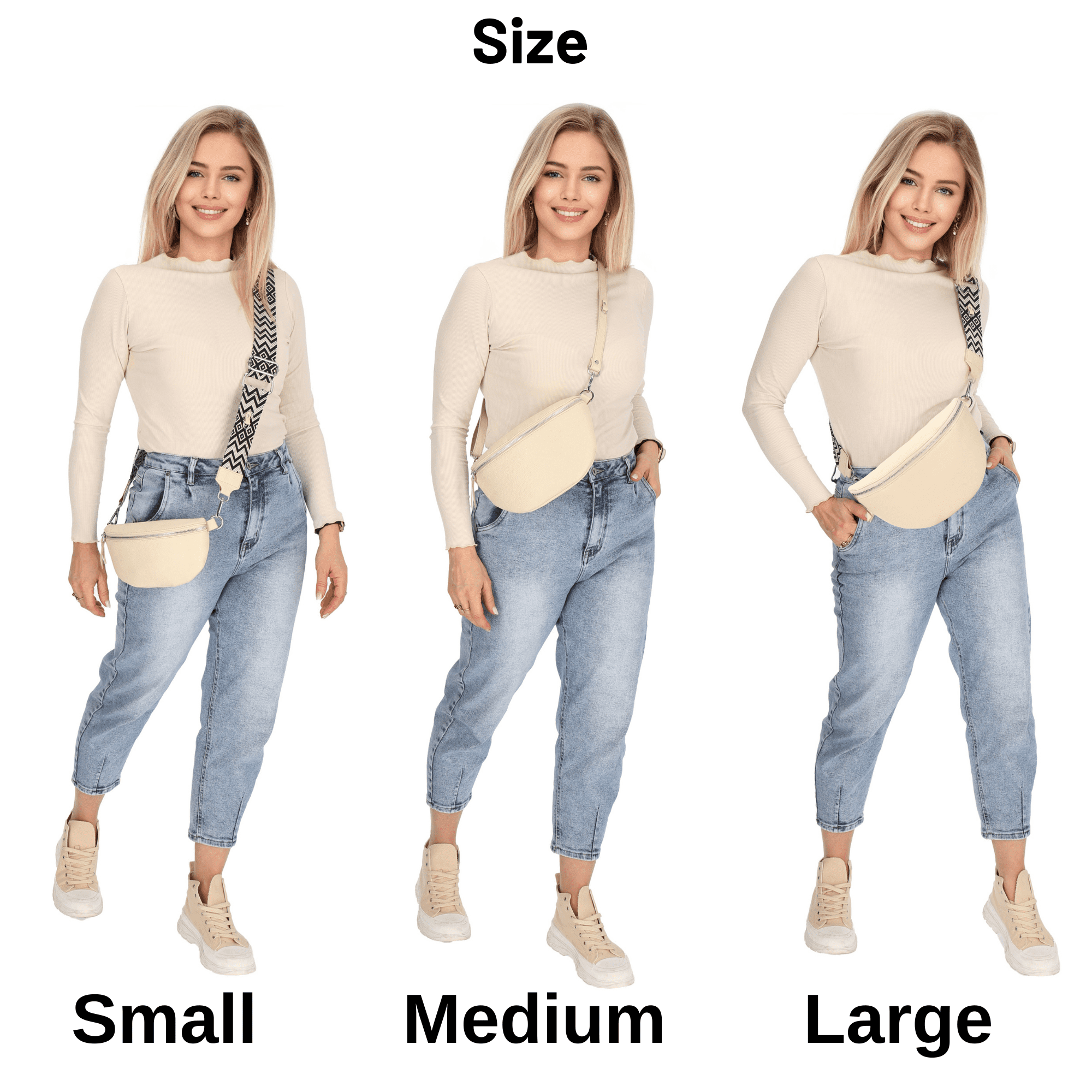 Crossbody Bags for Women Trendy, Genuine Leather Small Sling Bag, Fanny Packs with 2 Detachable Straps - Wide and Leather