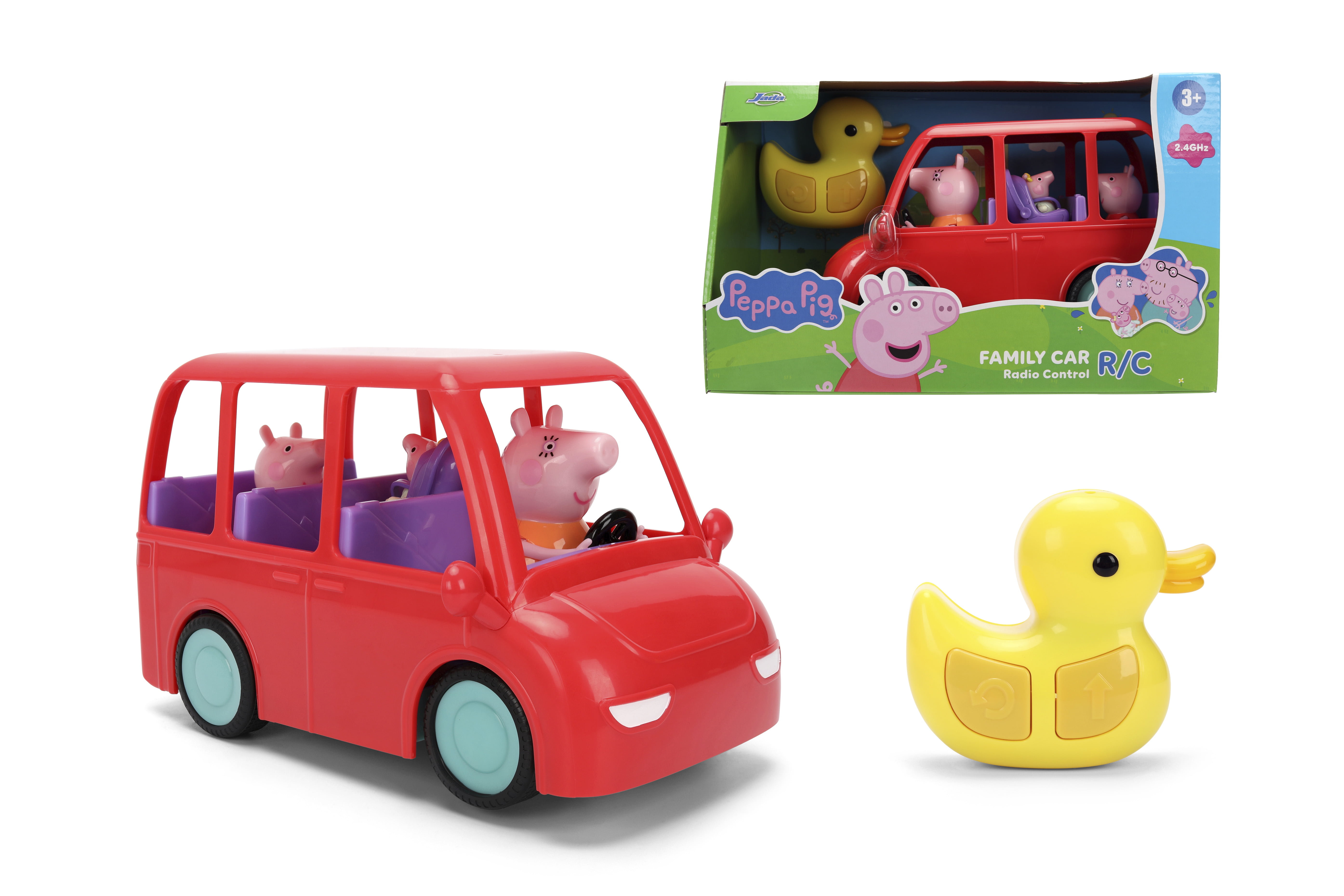 Jada Peppa Pig Family Car R/C – Easy-to-Use Remote Control, 3 Non-Removable Figures – Ages 3+