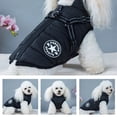 thumbnail image 4 of Chaqueta de invierno para perros con arnés Ropa de abrigo para perros Impermeable-azul marino-M brillar  Electrónica, 4 of 5