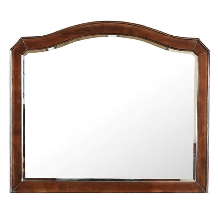 Contemporary Home Living Wooden Arched Framed Beveled Dresser Mirror - 42" - Brown