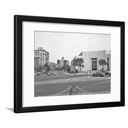 1950s Brooklyn Public Library Borough NYC as Seen from the Grand Army Plaza Framed Print Wall Art