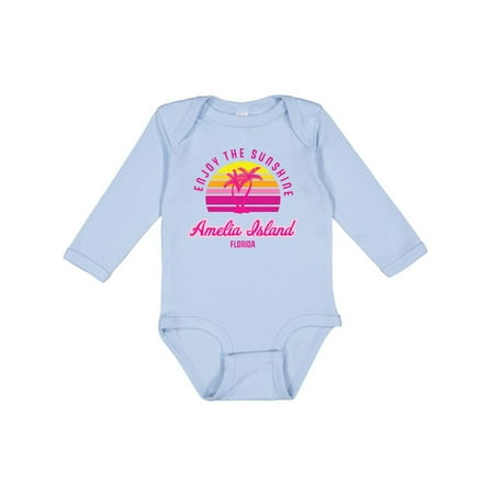 

Inktastic Summer Enjoy the Sunshine Amelia Island Florida in Pink Boys or Girls Long Sleeve Baby Bodysuit