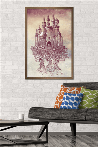 Rachel Caldwell - Castle in Trees Wall Poster, 22.375" x 34" Framed