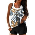 thumbnail image 2 of Women's Fashion Print 2 Piece Swimwear Sleeveless Crewneck Tankini Tops with Swim Shorts Stylish Beach Swimsuits Cheap Items, 2 of 6