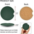 thumbnail image 3 of GZHJMY Plain Dark Green Bush Color Car Coasters, 2 Pack Drinks Absorbent Ceramic Stone Car Coasters with Fingertip Grip Car Cup Holder Coasters, 3 of 6