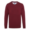 thumbnail image 1 of Asquith & Fox - Sudadera con cuello en V para hombre (Vino), 1 of 2