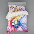 thumbnail image 2 of Ambesonne Fish Bedding Set 3 Pcs, Watercolor Abstract Art, Twin XL, Multicolor, 2 of 3