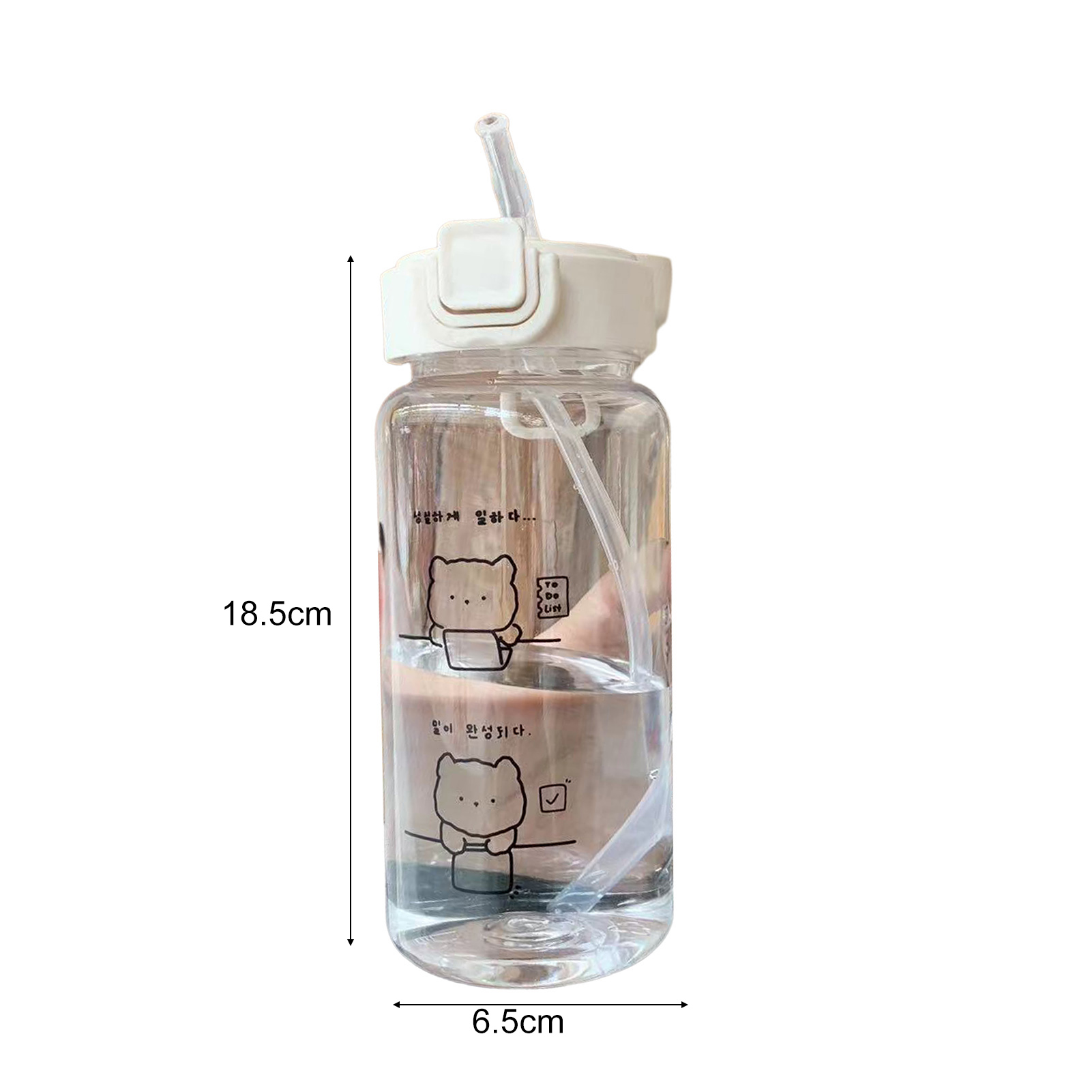 Kids Water Bottle With Straw Sealed Flip Top Lid Bottle Large Capacity  720ml Cute Cartoon Design Beverage Containers Clear Water Bottle with  Removable Shoulder Strap Water Bottle for Kids C 