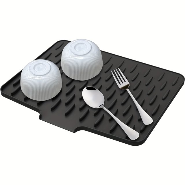 XHSGX Alfombrilla drenaje silicona antideslizante cocina diseño integrado resistente calor fácil limpieza encimera negro