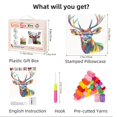 thumbnail image 2 of DIY Latch Hook Pillow Kits Colorful Deer Head with Antlers Printed Pillowcase Crochet Yarns Hooking Handmade Pillow Cover Cushion for Home Sofa Decoration 17x17inch-2, 2 of 7
