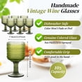 thumbnail image 5 of Elegant Green Hobnail Textured Wine Glasses - Perfect for Wine Lovers, Set of 6, 5 of 10