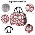 thumbnail image 4 of Womens Red Baseballs Pattern Lunch Box for Work,Insulated Lunch Bag for Women,Loncheras Para Mujer,Leakproof Adult Lunch Bag for Work,Beach,Travel,Picnic,Camping, 4 of 7