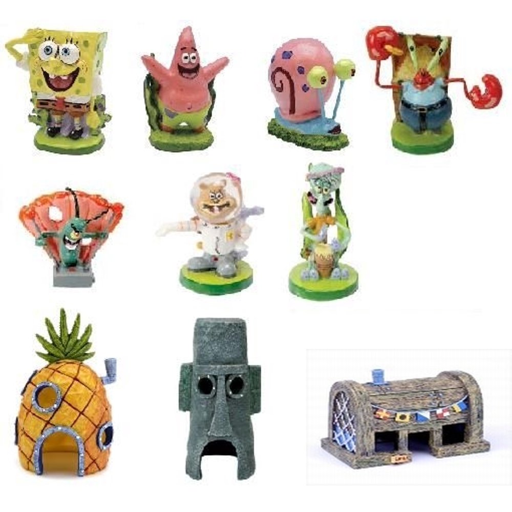 Spongebob Aquarium Decorations Set 10pc