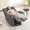 thumbnail image 5 of Bonzy Home Large Power Lift Recliner Chair with Massage and Lumbar Heating for Elderly Big People, Overstuffed Wide Recliners with 2 Concealed Cup Holders and Side Pocket, Dark Gray, 5 of 12