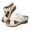 White, variant on Xfvqtps Clogs for Women Flatform Wedge Slide Hook and Loop Strap Open Toe Color Block Side Cutout Arch Support Dressy Casual Walking Summer Wedge Sandals Black