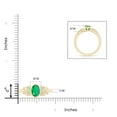 thumbnail image 4 of ANGARA Natural Vintage Style Bezel-Set Oval 1.1 ct Emerald Ring with Diamonds in 14K Yellow Gold for Women (Size-8x6mm) | May Birthstone, Anniversary, Jewelry Gift for Women | Natural Emerald Ring, 4 of 9