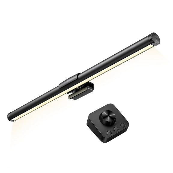 OGEDNAC Screen Monitor Light Bar, Touch/Wireless Remote Control Eye Protection Anti-Glare Adjustable Color Temperature Dimmable USB e-Reading Light for Home Office Desk PC Computer, Black
