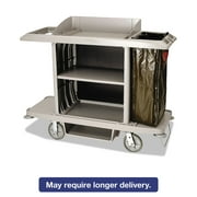 Rubbermaid Commercial Housekeeping Cart 22w x 60d x 50h Platinum 6189PLA